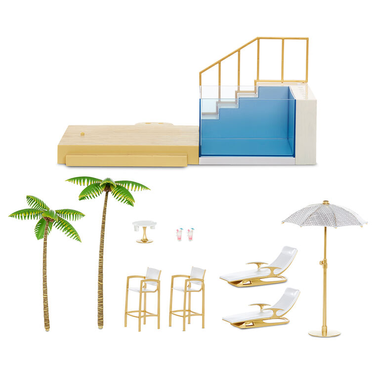 Rainbow High Color Change Pool and Beach Playset : 7-in-1 Light-Up-multicolor changing pool