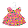 Sterling Baby 2 Piece Poplin Tiered Dress: Pink Lemon 6M