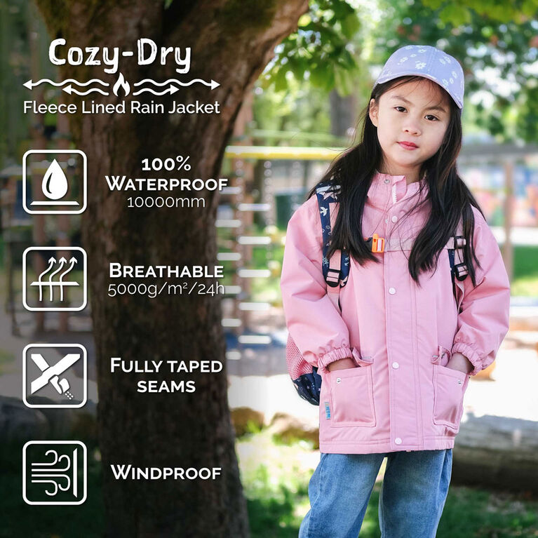 Kids Fleece Lined Rain Jackets  | White Tulip - 4T (4-5Y)