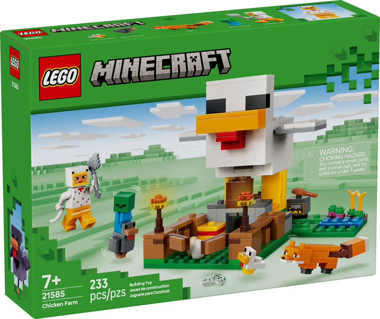 LEGO Minecraft Chicken Farm Building & Pretend Play Toy for Boys, GIrls, & Kids, Ages 7+ - 21585