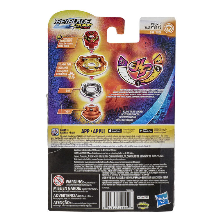 Beyblade Burst Rise Hypersphere Cosmic Valtryek V5 Starter Pack
