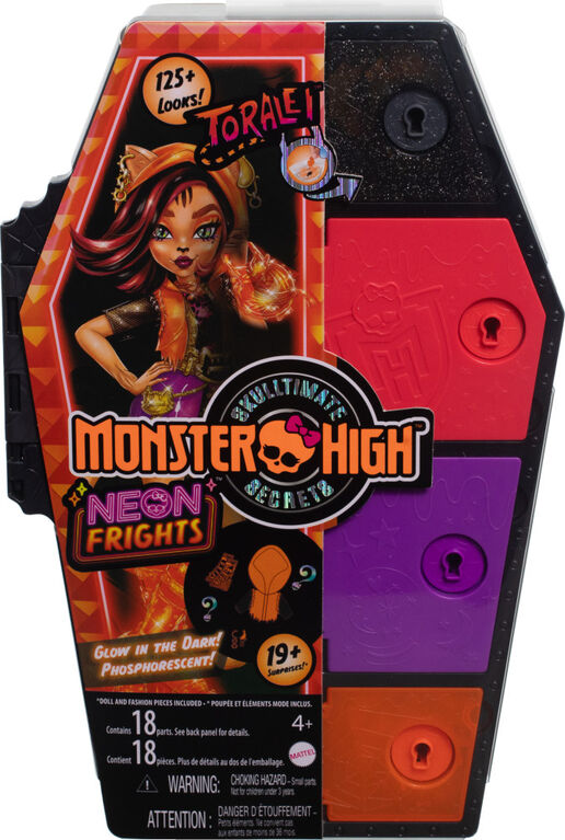 Monster High-Monstrueux Secrets-Coffret Toralei Stripe Frayeurs Néon