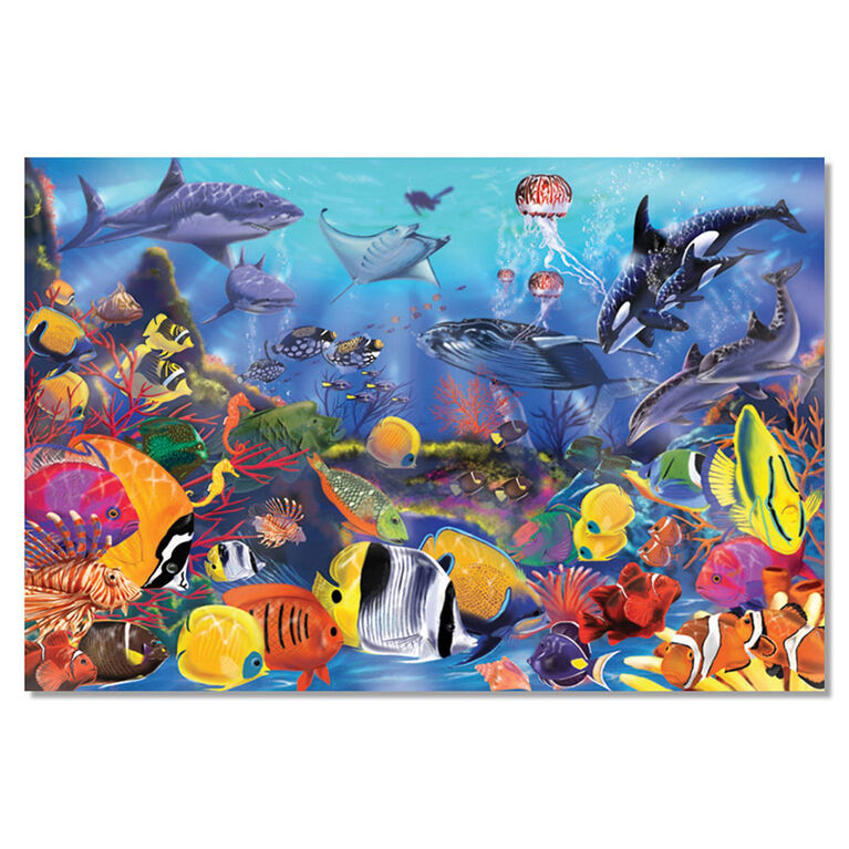 Melissa & Doug Puzzle de plancher sous-marin avec l'océan - 48 pièces, 60.96cm x 91.44cm