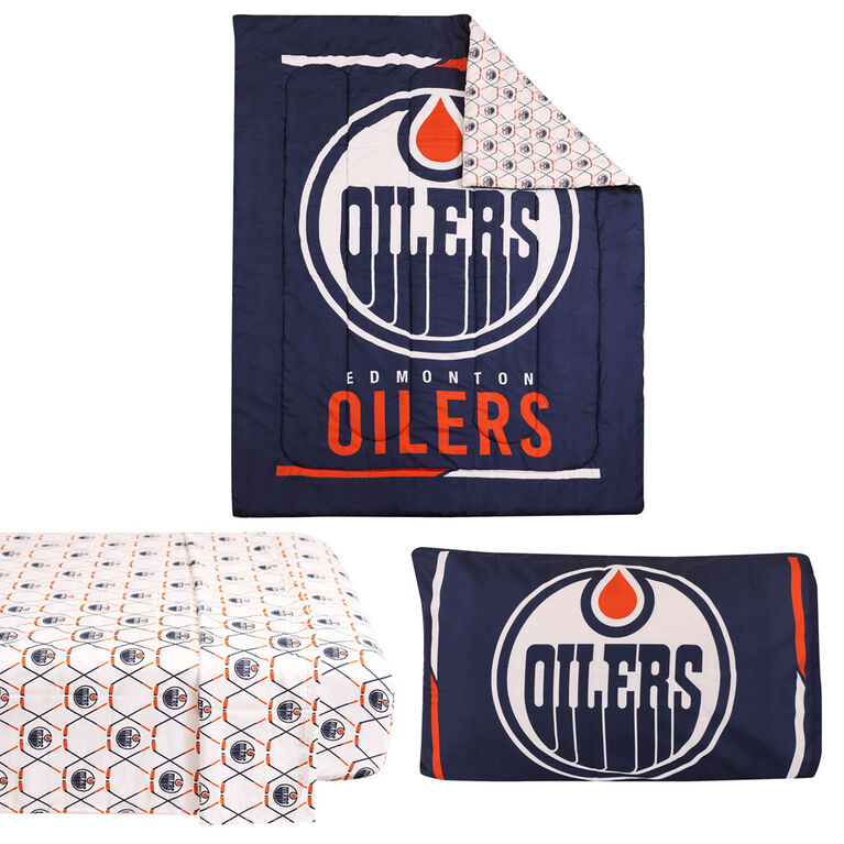 NHL Edmonton Oilers 4-Piece Twin Bedding Set