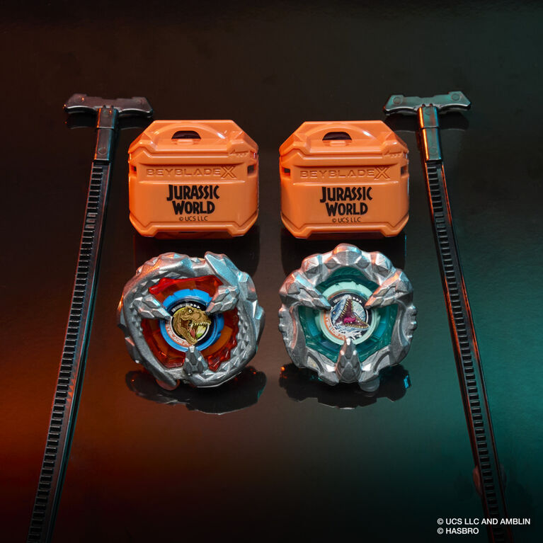 Beyblade X Jurassic World Collab T. Rex vs. Mosasaurus Multipack Set