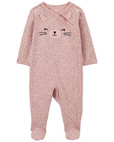 Carter's Cat Side Snap Sleep And Play Pajamas Newborn