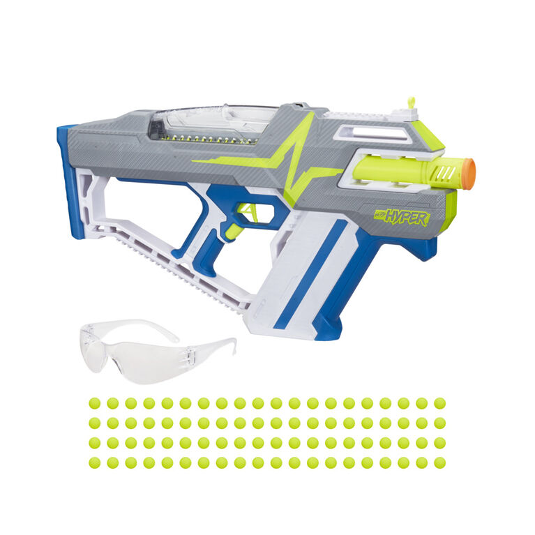 Nerf Hyper, blaster motorisé Mach-100, inclut 80 billes en mousse Nerf Hyper