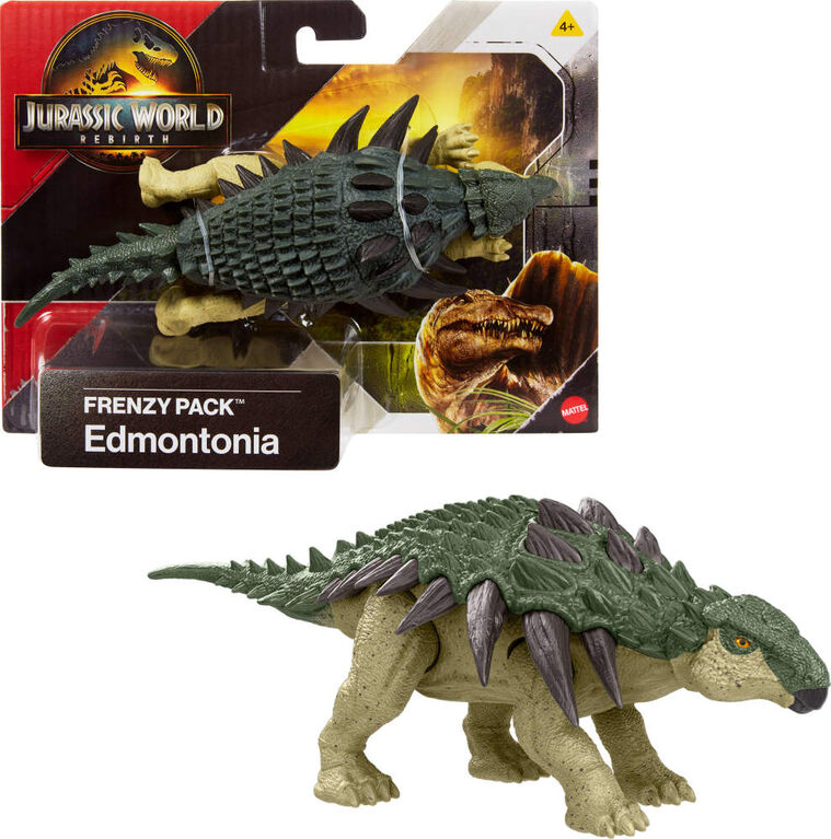 Coffret figurine de dinosaure Edmontonia Meute Enragée de JurassicWorld: Renaissance, jouet original, jeu numérique