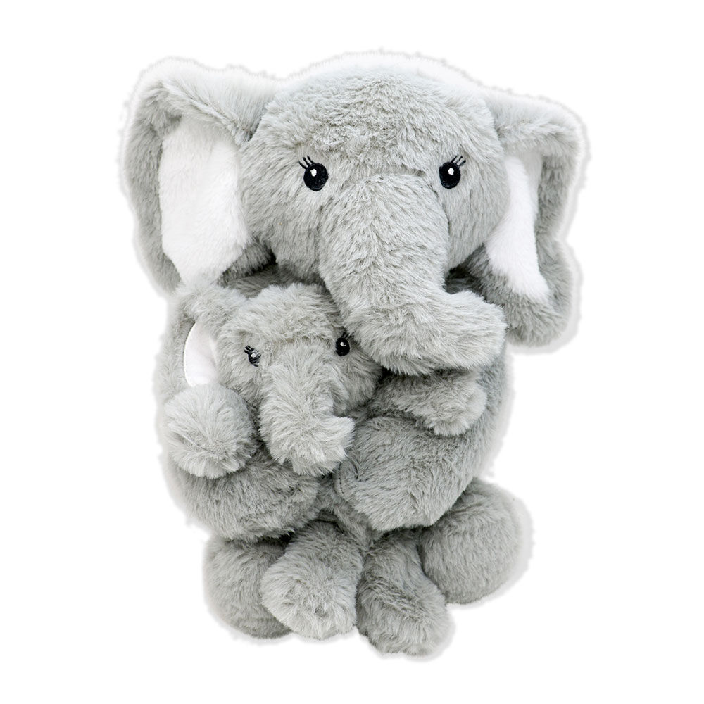 Baby Mode Signature Mom & Baby Grey Elephant Plush Toy