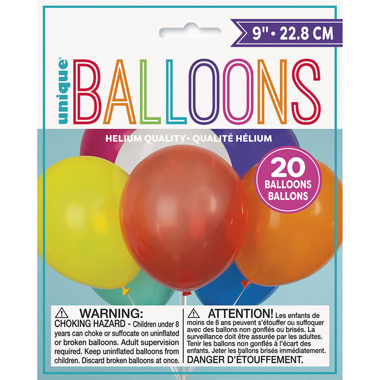 20 Ballons 9 Po - Assortis