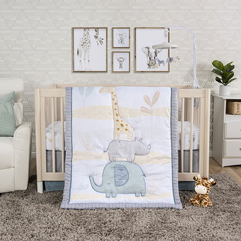 Sammy & Lou 4 Piece Crib Bedding Set - Safari Babies