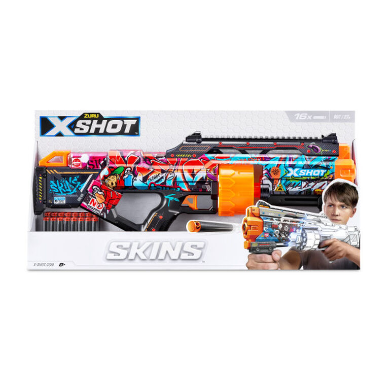 X-Shot Skins Last Stand Dart Blaster - Graffiti (16 fléchettes) par ZURU