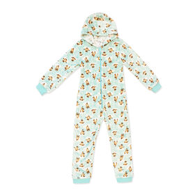 Jesse & Lulu Lounge Fleece Onesie:Aqua Sloth Large