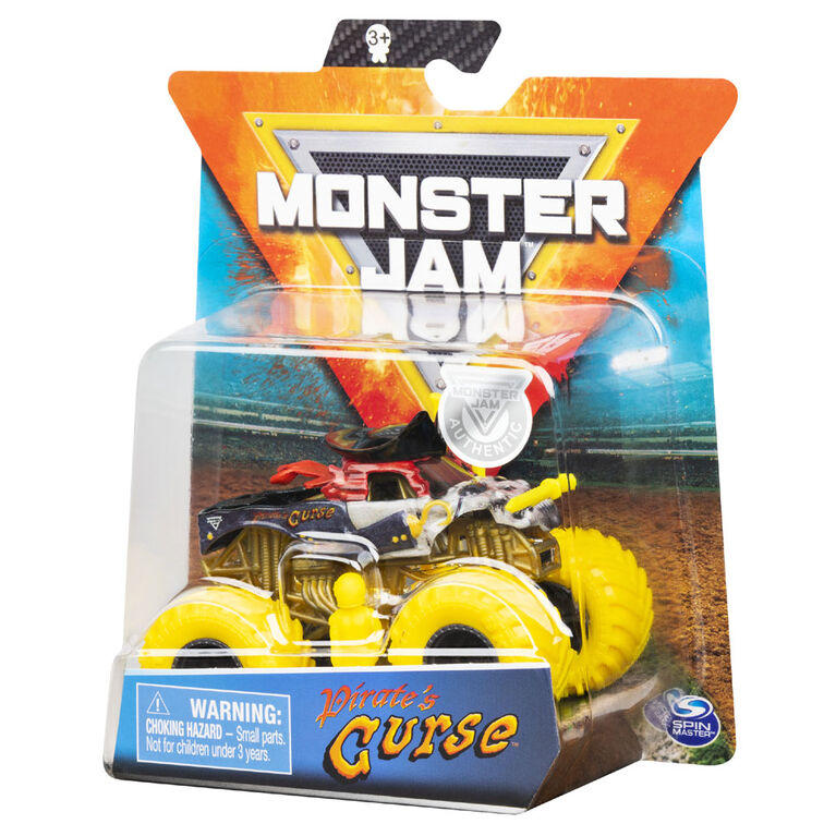 Monster Jam, Monster truck authentique Pirate's Curse en métal moulé à l'échelle 1:64, série Muddy Mayhem