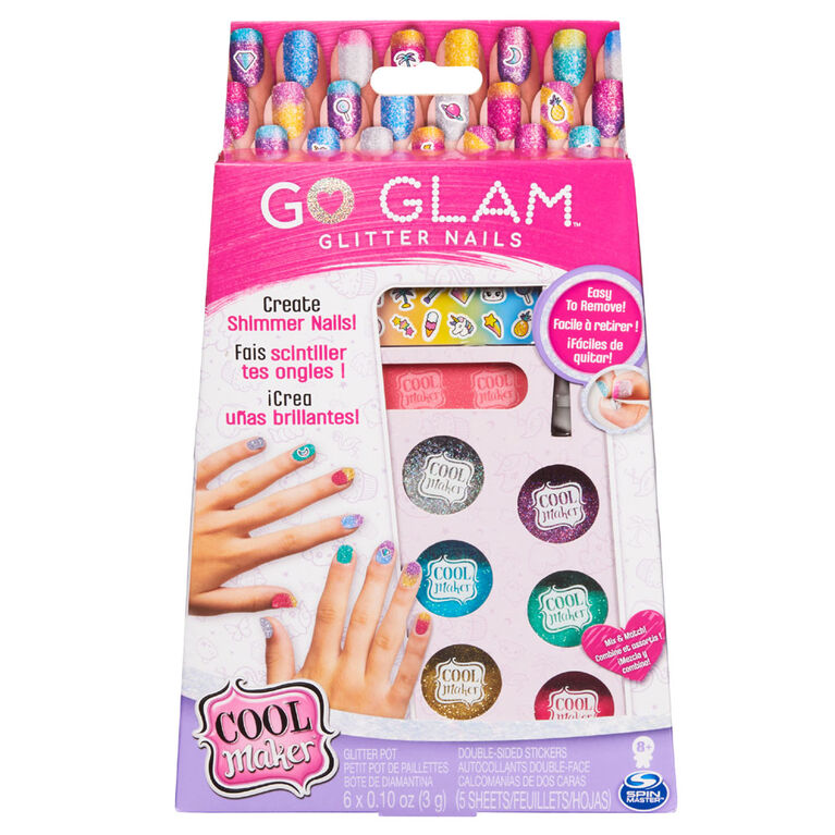 Cool Maker, GO GLAM, Kit créatif Ongles à paillettes pour 5 manucures