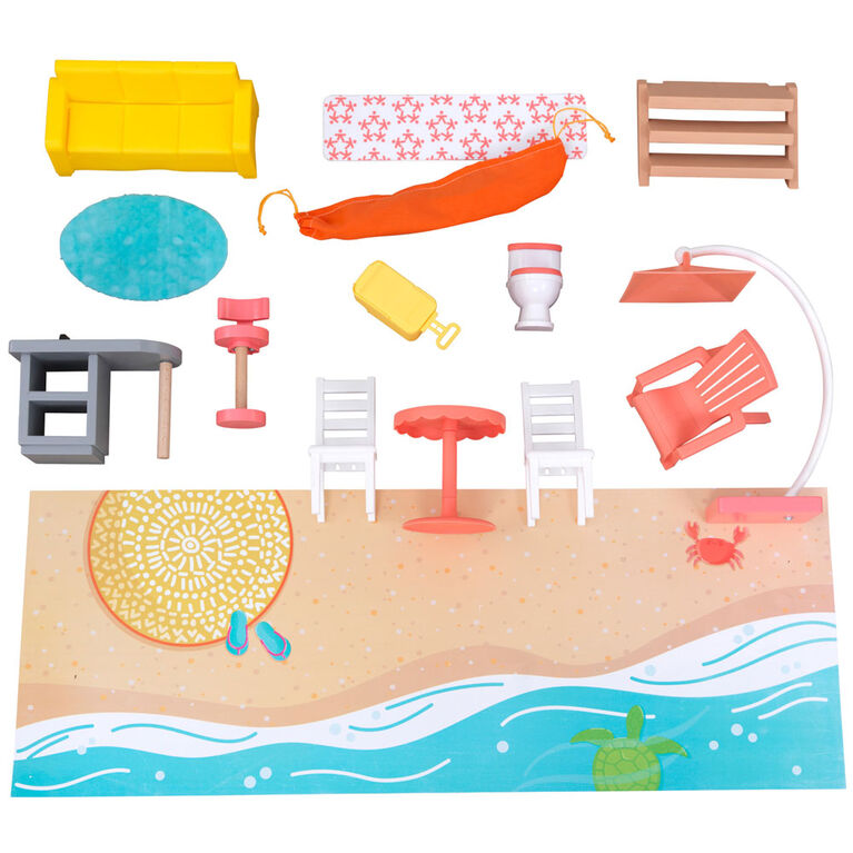 KidKraft Maison de Plage avec Grande Roue Amusante avec EZ Kraft AssemblyMC