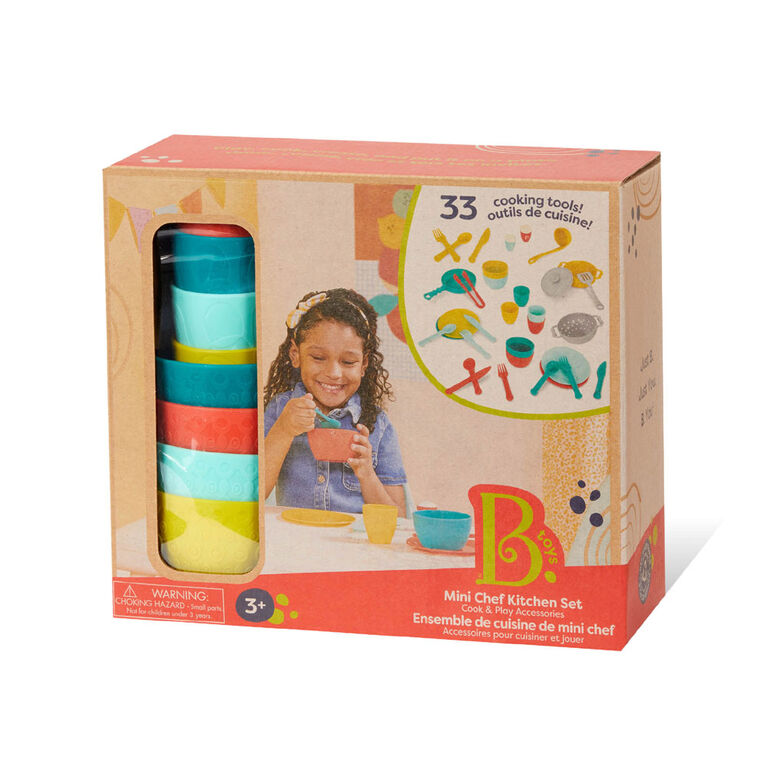 B. toys Mini Chef Kitchen Set Toy Cooking Accessories