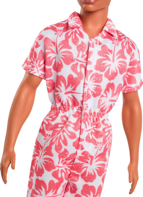 Barbie Fashionistas Ken Doll #235 in Hawaiian Print Jumpsuit with Green Sandals, Brown Hair