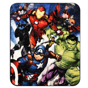 Marvel Avengers Kids Throw Blanket, 40" x 50", Iron Man, Captain America, The Hulk, Thor