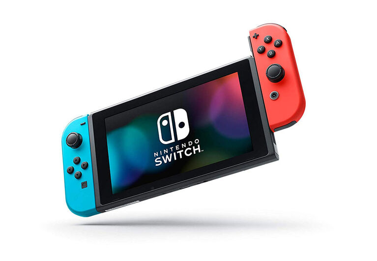 Nintendo Switch With Neon Blue And Neon Red Joy Con Toys R Us Canada