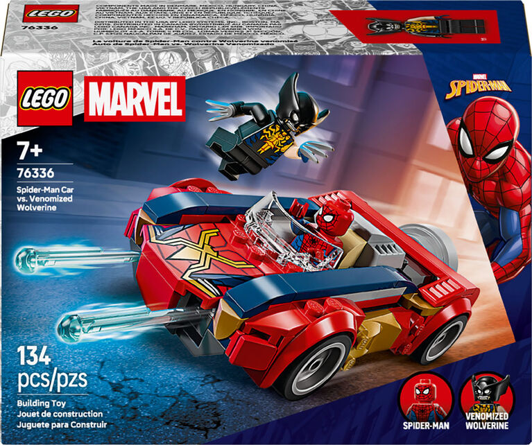 LEGO Marvel Spider-Man La Voiture de Spider-Man contre Wolverine Venomis&eacute; - Jouet de Construction de Superh&eacute;ros pour Enfants - 76336
