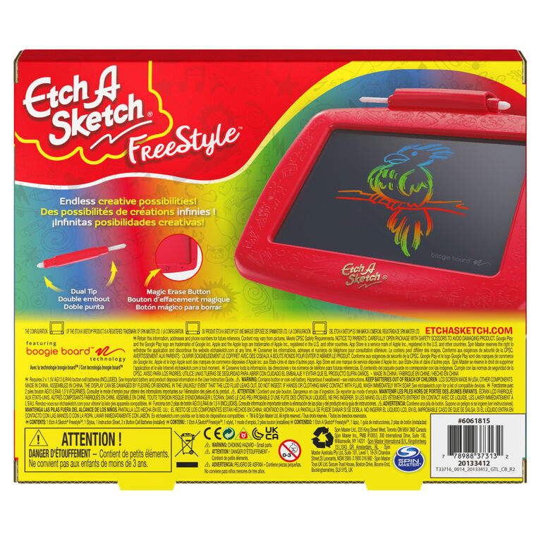 Etch A Sketch Freestyle, Drawing Tablet with 2-in-1 Stylus Pen and Paintbrush, Magic Screen