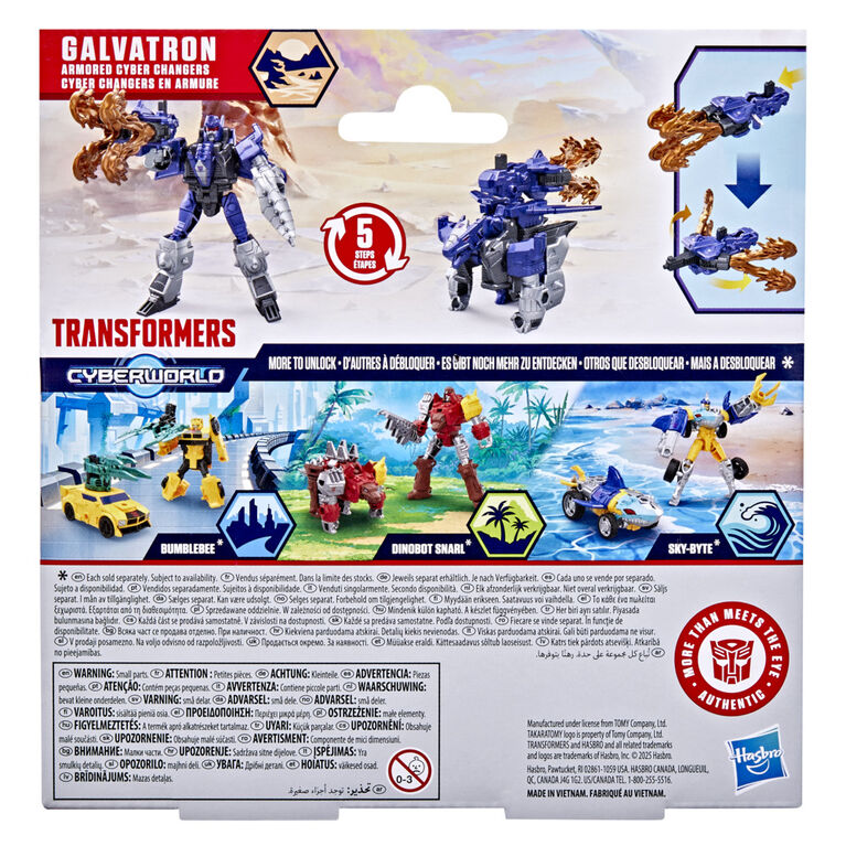 Transformers CYBERWORLD, figurine Cyber Changers Galvatron en armure