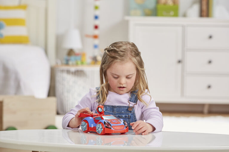 Marvel Spidey and His Amazing Friends Glow Tech Web-Crawler Vehicle, Preschool Toy with Lights, Sounds