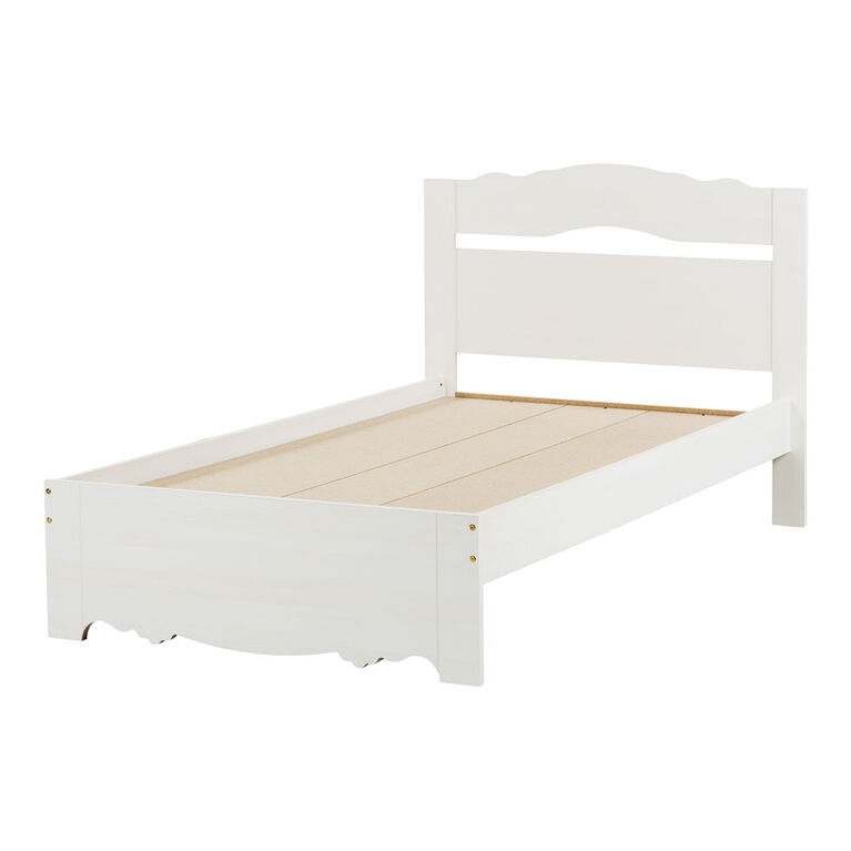 Lily Rose Complete Bed with Headboard- White Wash