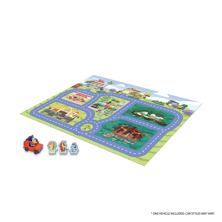 Bluey Imaginmat Around Town With 1 Vehicle & 3 Characters