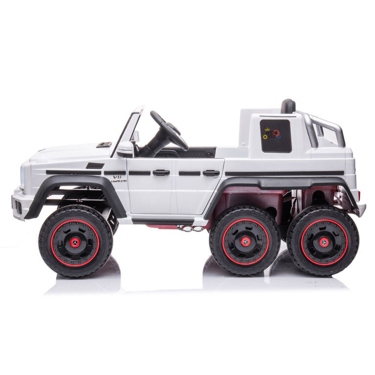 Kidsvip 12V Mercedes 6X6 W/ Rc- Whitee - English Edition