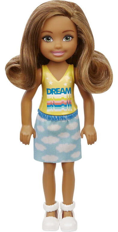 Barbie Chelsea Doll Wearing Skirt with Cloud Print