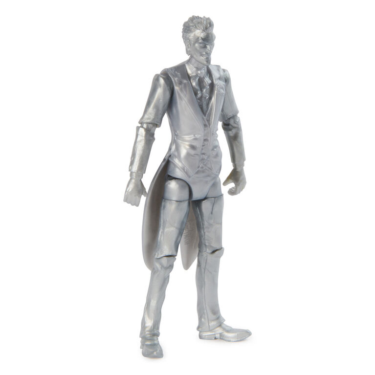 DC Comics, Figurine articulée The Joker métallique avec 2 accessoires mystère, 10 cm