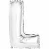 14" Silver Letter Balloons - L