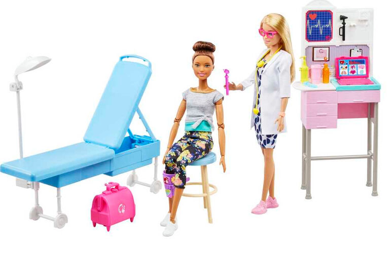 Barbie Medical Doctor Playset with Blonde Barbie Doctor Doll, 20 ...