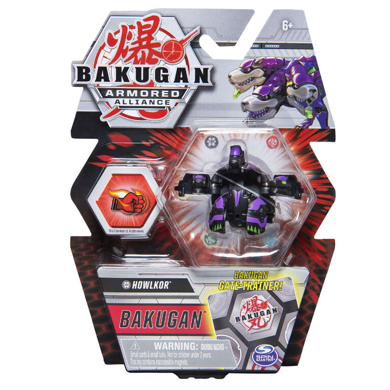 Bakugan, Howlkor, Figurine Armored Alliance articulée de 5 cm à collectionner et carte à échanger