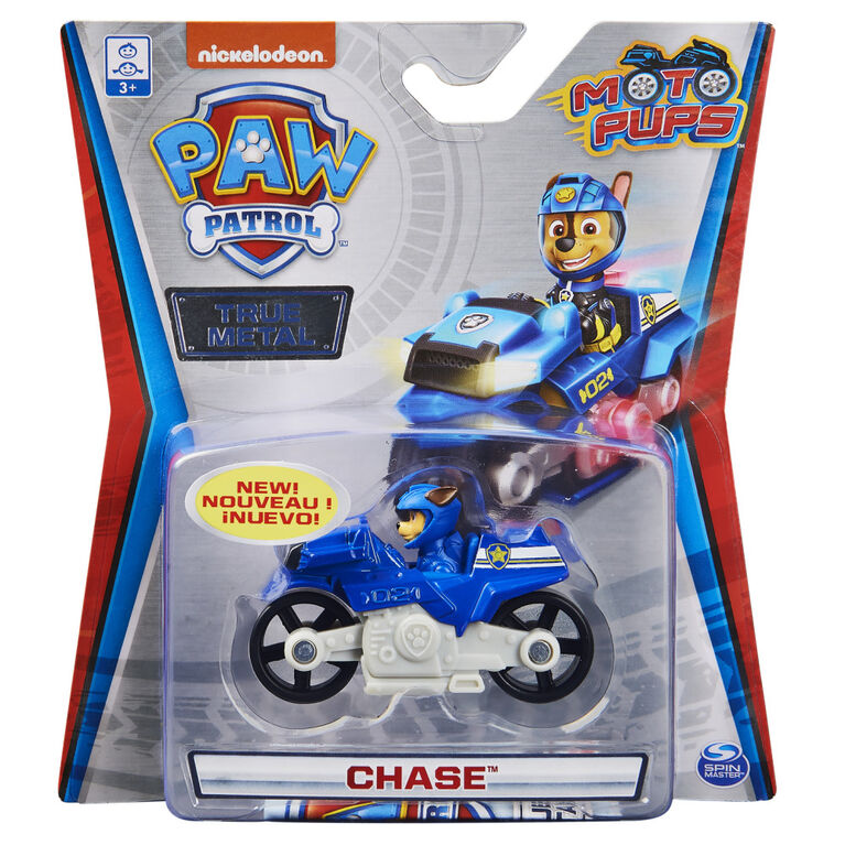 PAW Patrol, True Metal Chase Collectible Die-Cast Vehicle, Moto Pups Series 1:55 Scale