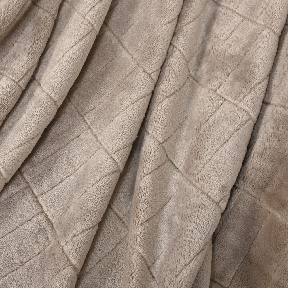 Recycled Cozy Textured Throw, Taupe 50" x 60"