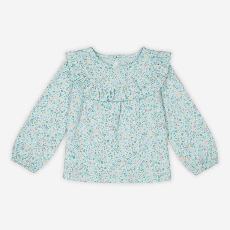 Rococo Long Sleeve Ruffle Top Bleu 2-3