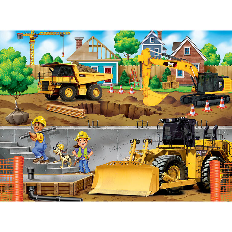 Caterpillar Right Fit Construction Trucks 60 Piece Kids Puzzle - Édition anglaise