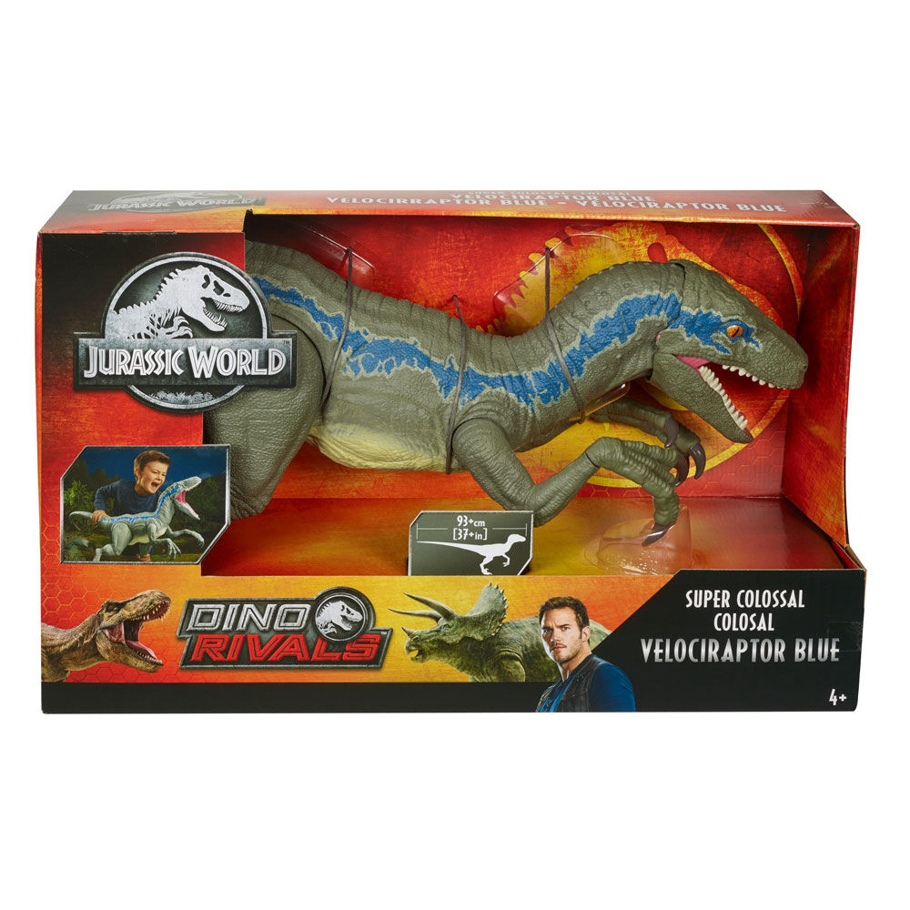 jurassic world large basic velociraptor blue