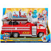 PAW Patrol, Transforming City Firetruck de Marcus tiré du film, avec échelle télescopique, effets sonores et lumineux et figurine articulée à collectionner