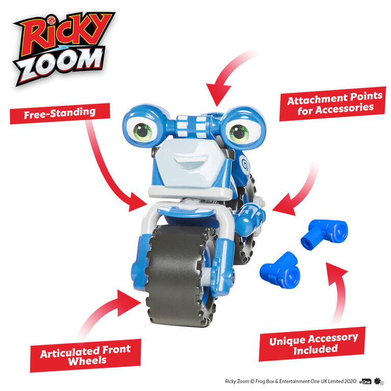 Ricky Zoom: Loop Hoopla Toy Motorcycle from Ricky Zoom - 3-inch Action  Figure - Free-Wheeling, Free Standing Toy Bike Character for Preschool Play  - R ...