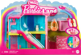 Coffrets Maison de poupée ​Mini BarbieLand Barbie, Maison de rêves Mini avec poupée Barbie surprise de 3,81 cm (1,5 po), mobilier, accessoires, ascenseur et piscine