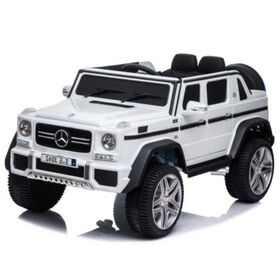 KidsVip 12V Kids and Toddlers Mercedes G650s Maybach 4WD Ride On Car w/Remote Control - White - English Edition