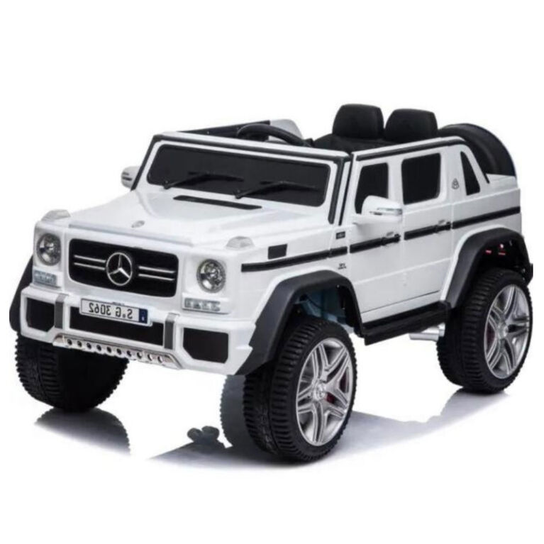 KidsVip 12V Kids and Toddlers Mercedes G650s Maybach 4WD Ride On Car w/Remote Control - White - English Edition