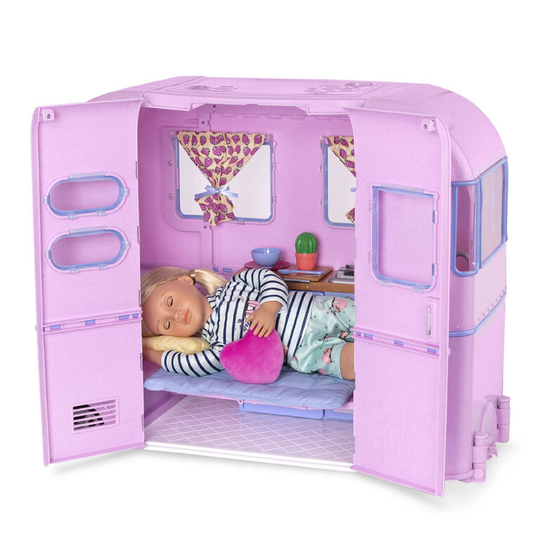 Our Generation, R.V. Seeing You Camper Trailer Playset for 18-inch Dolls