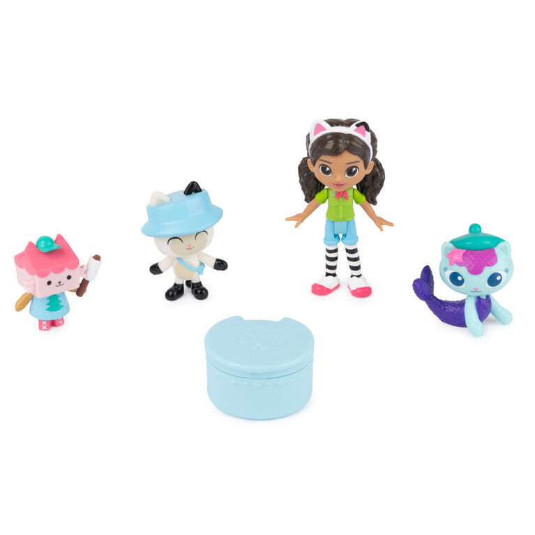 DreamWorks Gabby's Dollhouse, Coffret cadeau édition camping avec figurines  Gabby Girl, Pandy Paws, Baby Box et MerCat