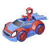 Marvel Spidey and His Amazing Friends, figurine Spidey avec véhicule Arachno-bolide