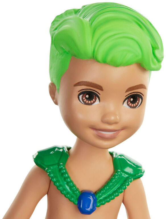 Barbie Dreamtopia Chelsea Merboy Doll, 6.5-inch, Green